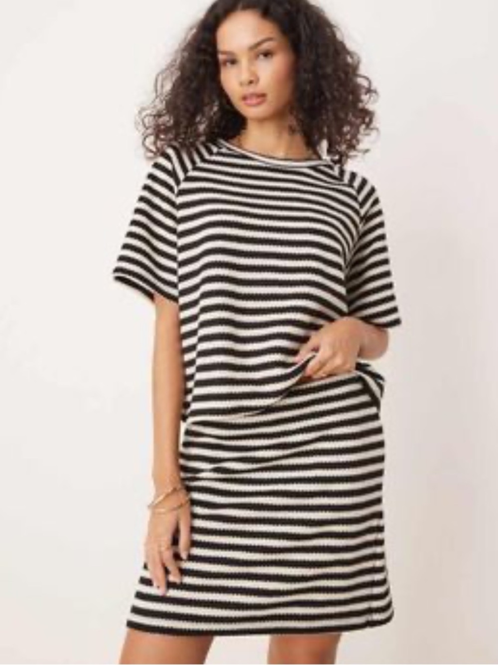 NWT VILA Black and White Striped shirt and skirt set